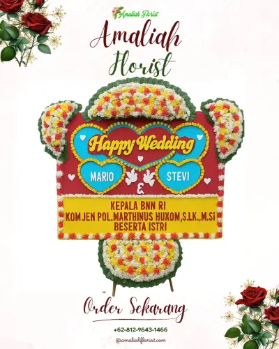 Karangan Papan Bunga Pernikahan di Jatimulyo